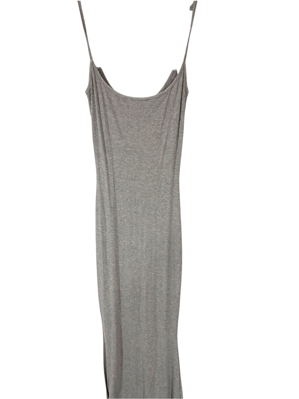 Skims Soft Lounge Long Slip Dress Grey Ribbed Maxi Size Small